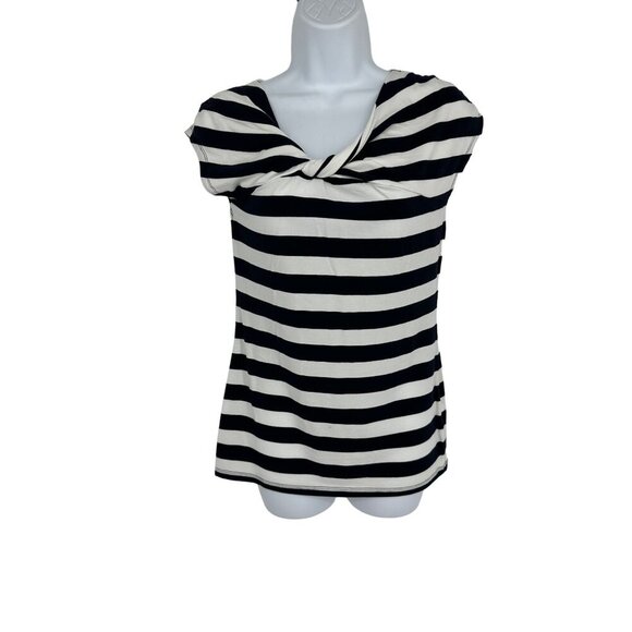 Garnet Hill Cap Sleeve Twisted Neck T-Shirt Size XS - Picture 1 of 8